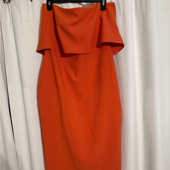 Likely Strapless Dress in Vibrant Orange - Picture 1 of 5